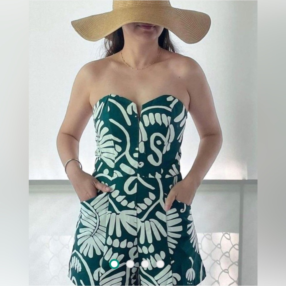 H&M Conscious Green and White One Piece great for VACATION